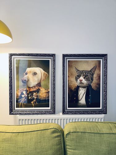 Customer photo review of The Baron - Custom Vintage Pet Portrait