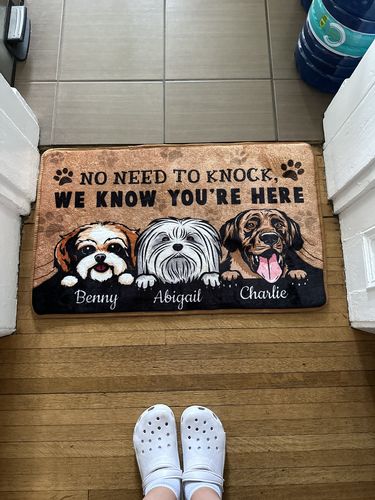 Customer photo review of Dog Personalized Doormat - DM042PS