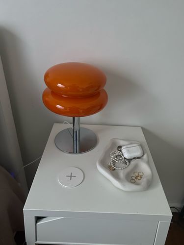 Customer photo review of Macaron Glass Table Lamp Trichromatic Dimming Living Room Atmosphere Lamps Eye Protection Night Light Girl Bedroom Bedside Decor