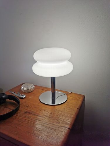 Customer photo review of Macaron Glass Table Lamp Trichromatic Dimming Living Room Atmosphere Lamps Eye Protection Night Light Girl Bedroom Bedside Decor