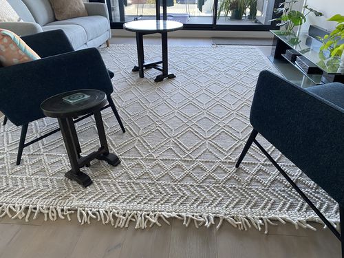 Customer photo review of Perla Ava White Black Rug