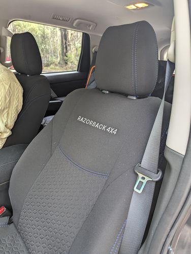 Customer photo review of Mitsubishi Pajero Sport Premium Neoprene 2x Front Seat Covers (Made to Order)