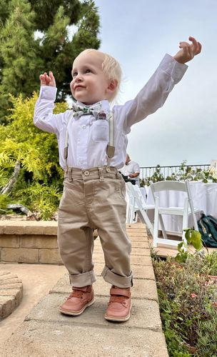 Kimberly S. review of Sage and Gold Greenery Cotton Bow Tie image 1 out of 1