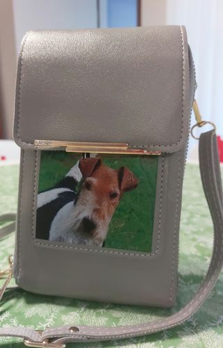 Customer photo review of Personalized Touch Screen Phone Wallet Case Crossbody Purse With Your Pet's Photo V2