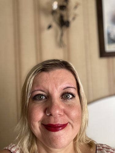Customer photo review of Classic Cranberry | Cream Lipstick | REK Cosmetics