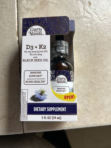 Customer photo review of Gurunanda Cold Pressed Black Seed Oil with Vitamin D3, K2, & E