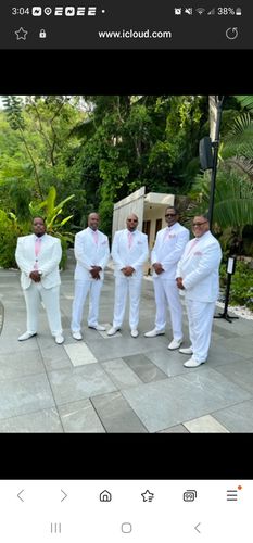 Customer photo review of Silver Pink Floral Silk Pocket Square