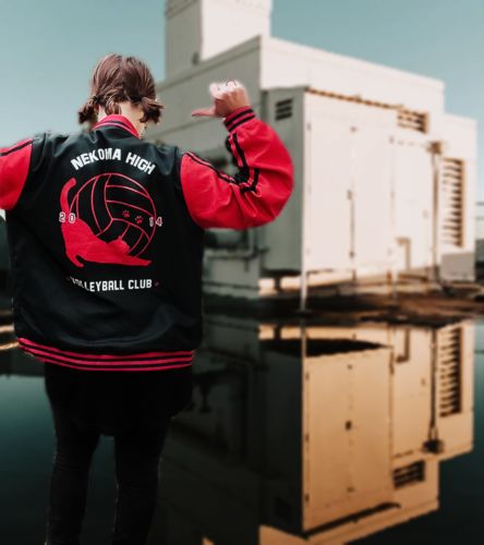 Customer photo review of Nekoma Jersey Bomber Jacket