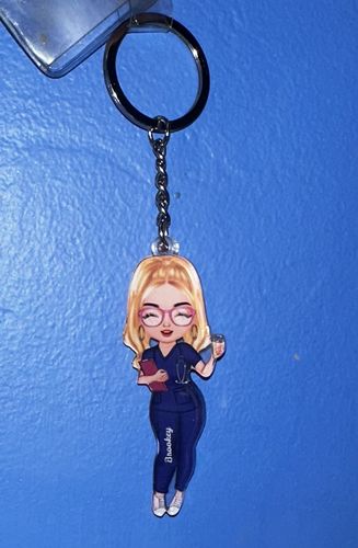 Customer photo review of Personalized Nurse Character Keychain - Gift For Nurse
