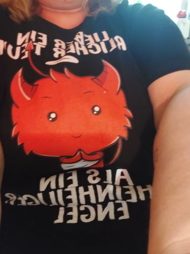 Customer photo review of SCHEINHEILIG TEUFEL Vorderdruck T-Shirt