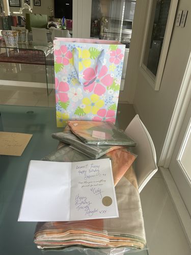 Customer photo review of Yellow Brick Road Napkin Set