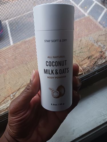 Customer photo review of Talc-Free Coconut Milk & Oats Body Powder