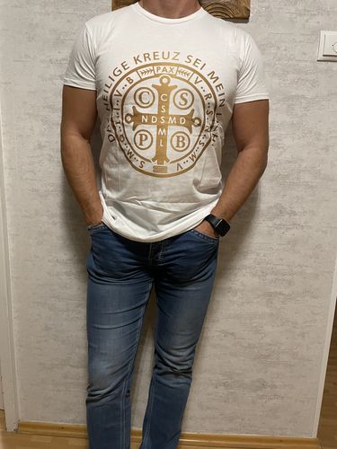 Kundenbewertung mit Foto zu Benediktussegen - Herren Organic Shirt