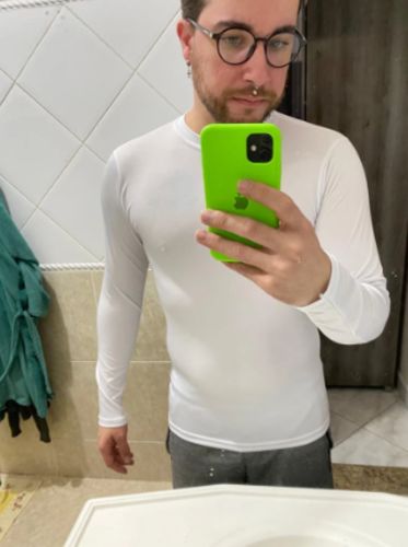 Customer photo review of Camisa Térmica Masculina Branca - Proteção Solar UV50+