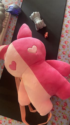 Customer photo review of Rabbit Plush Backpack 20" (PINK)