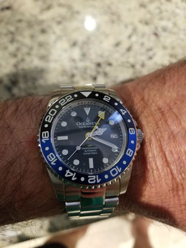 Customer photo review of Oceaneva™ Men's GMT Automatic Deep Marine Explorer 1250M Pro Diver Black Dial Watch