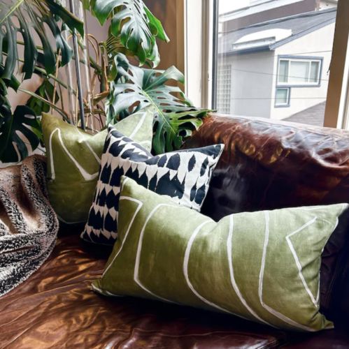 Customer photo review of Graffito Fern Pillow Cover