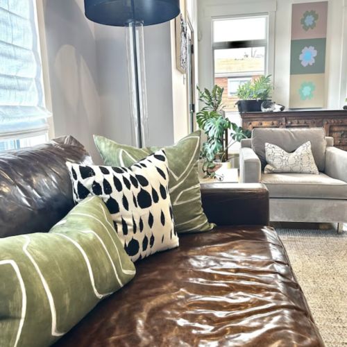 Customer photo review of Graffito Fern Pillow Cover