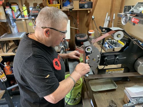 Customer photo review of 2 X 72 Inch Knife Makers Sanding Belts Assortment
