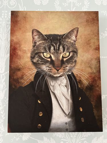 Customer photo review of The Baron – Custom Vintage Pet Canvas