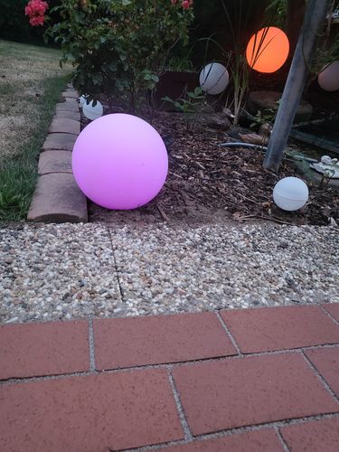 Customer photo review of Smarte Outdoor LED-Leuchtkugel Calluna, 30 cm, sand