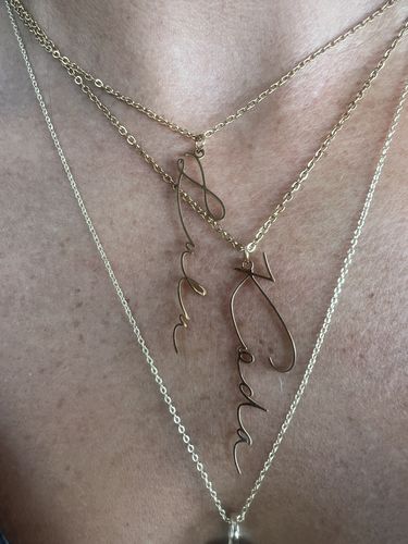 Customer photo review of Customised Name Pendant Chain - (Font 1)