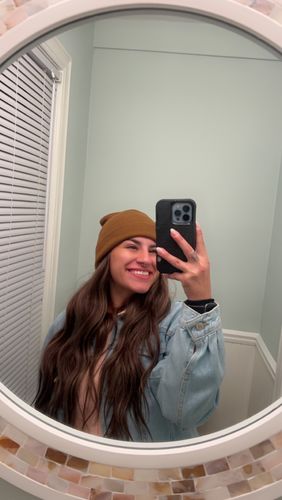 Customer photo review of Clip in Human Hair Extensions Balayage Brown Highlights #2/2/6