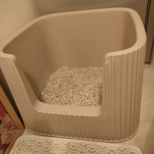 Customer photo review of Michu XXL Coral & BoBa Deluxe Cat Litter Box - Spacious Design with Scoop Included