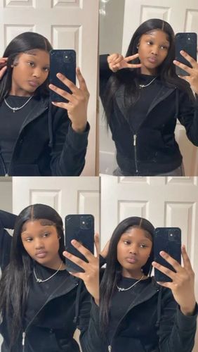 Customer photo review of 3 Pieces Straight Brazilian Virgin Human Hair Bundles Unprocessed Natural Color