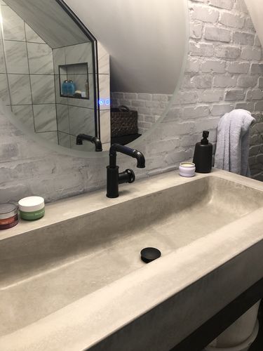 Customer photo review of Imdorf Industrial Style Brass Single Hole One Handle Bathroom Faucets