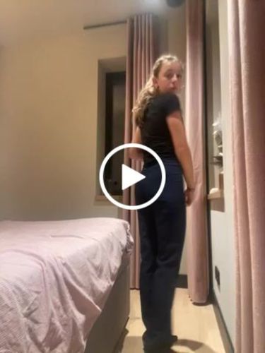 Customer video review of STRAIGHT LEG PANTS NAVY BLUE