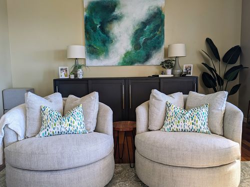 Customer photo review of Jamboree Linen Grasshopper Pillow Cover