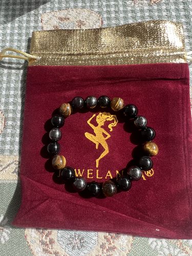 Customer photo review of DREIFACHER SCHÜTZER Tigerauge - Hämatit - Schwarzer Obsidian