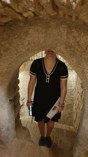 Customer photo review of V-Neck Knitted Dress