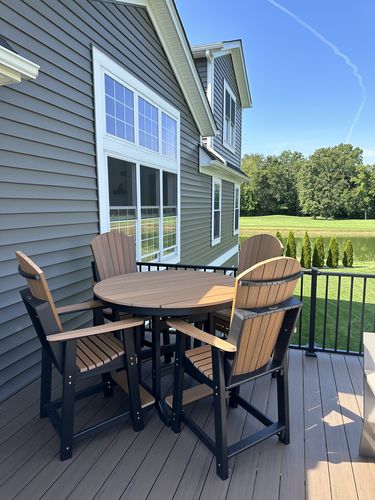 Customer photo review of QUICK SHIP - DuraWeather Poly® Traditional 5-Piece 50"rd Adirondack Counter Height Set