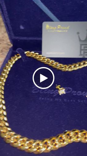 Customer video review of The Golden Nugget® - 12mm Iced Miami Cuban Link Chain 18K Gold Plated with CZ Clasp