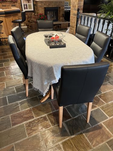 Customer photo review of Desmond Leather Dining Chair in Oak/Black