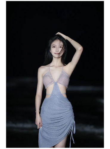 Customer photo review of Best Bling Ruched Tie Side One Piece Halter Swimsuit For Women