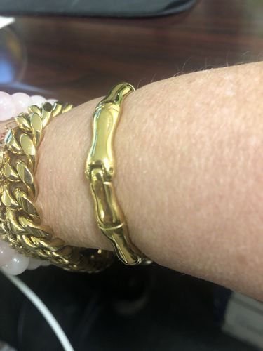 Customer photo review of Bamboo Bangle Bracelet - Gold