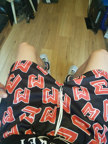 Customer photo review of MJM Basics Black and Red Logo's