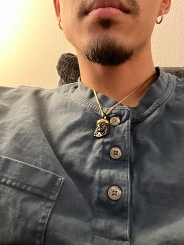 Customer photo review of Jesus Pendant - Black
