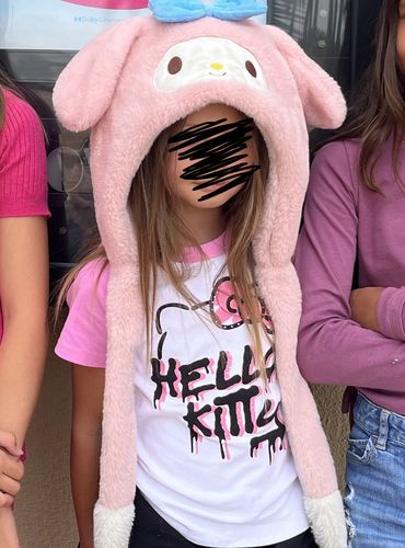 Customer photo review of Fluffy My Melody Hat with Flap Dancing Ears