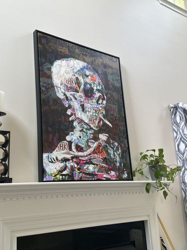 Customer photo review of Skeleton Smoking - Van Gogh Warhol Mashup