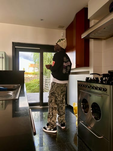Customer photo review of Made Extreme Graffiti Camo Cargo Pants