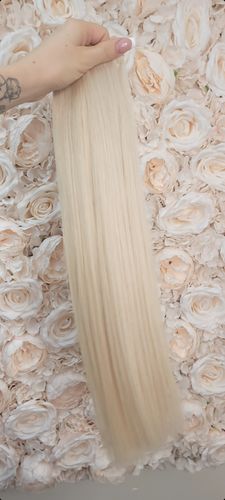 Customer photo review of 18" Mini Weft Hair Extensions 1pc/50g