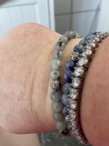 Customer photo review of Sodalite Stone Bracelet (Silver)