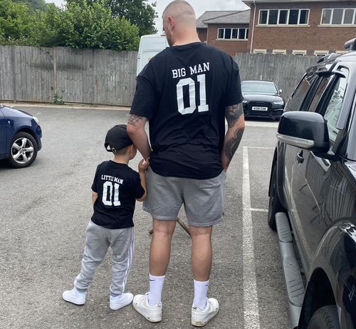 Customer photo review of Big Man/Little Man/Middle Man Daddy & Son Matching Tees (MRK X)