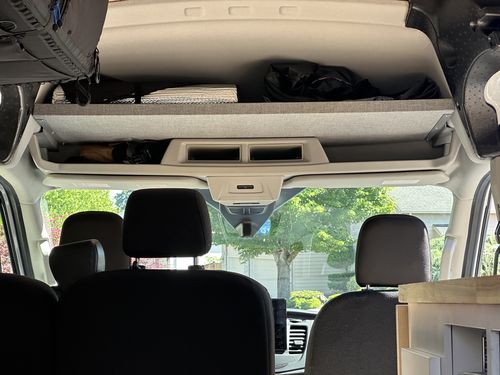 Customer photo review of Ford Transit Headliner Shelf DIY Kit