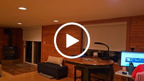 Customer video review of SmartWings Motorized Roller Shades 100% Blackout Linen