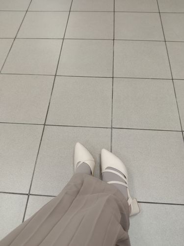 Customer photo review of Rhys Strap Slingback Heels